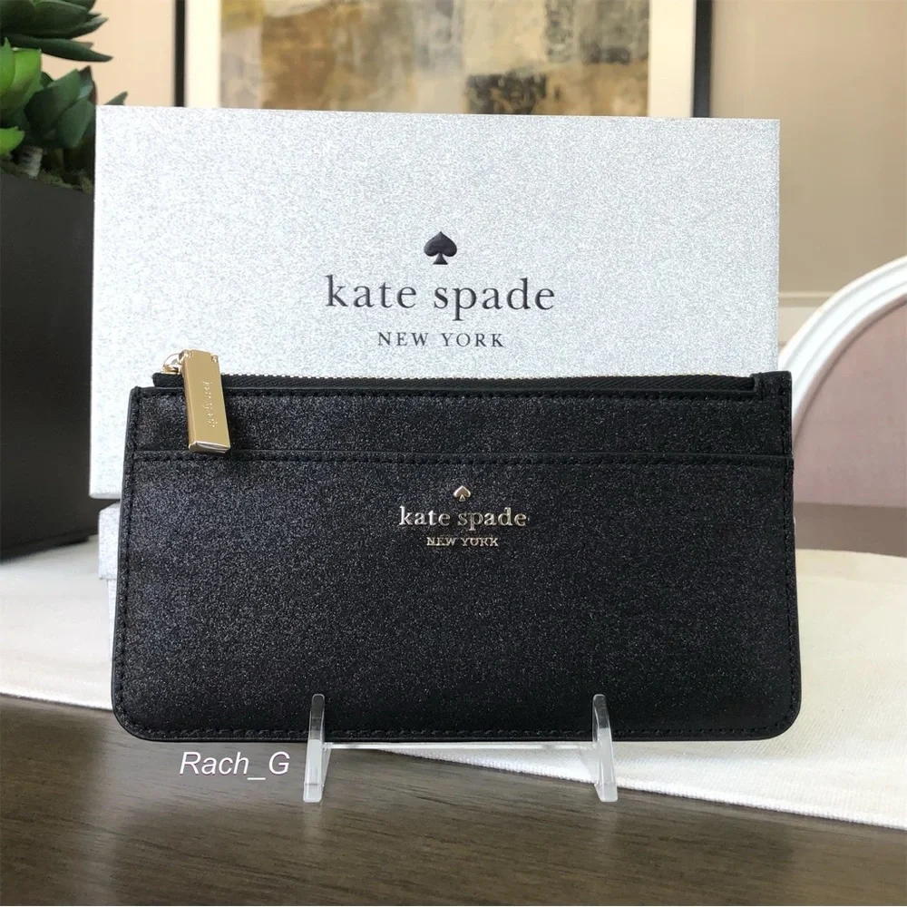Kate Spade Tinsel Glitter Boxed Large Card Holder